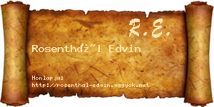 Rosenthál Edvin névjegykártya